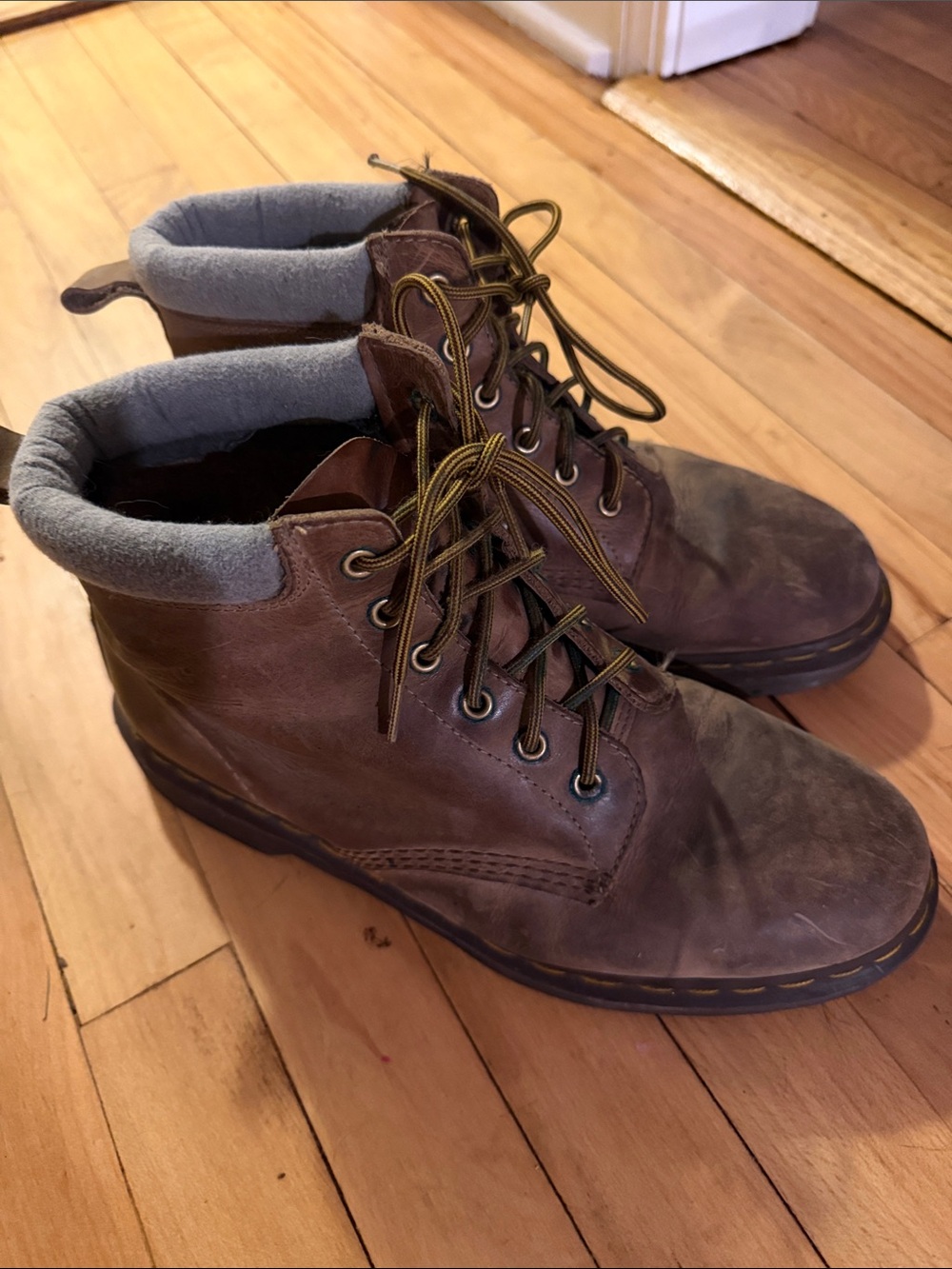 Dr. Martens Brown Leather Lace-Up Work Boots
